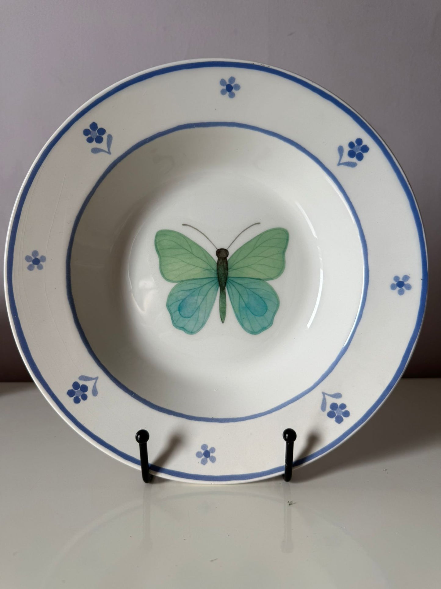 Wandbordje 22 cm Groene Vlinder