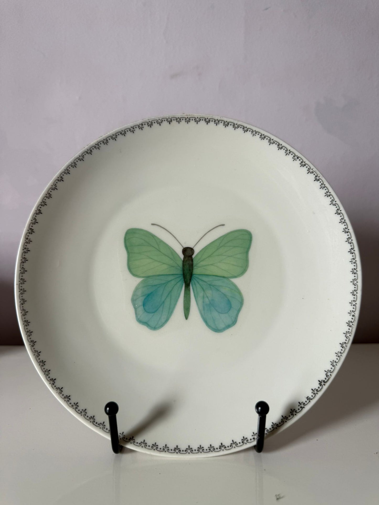 Wandbordje 20 cm Groene Vlinder