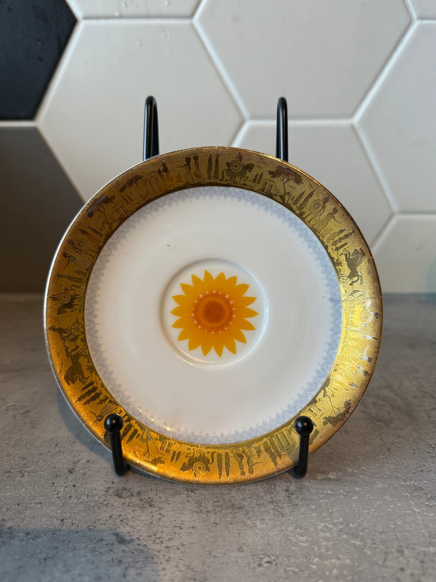 Wandbordje 14 cm ‘Zonnebloem’