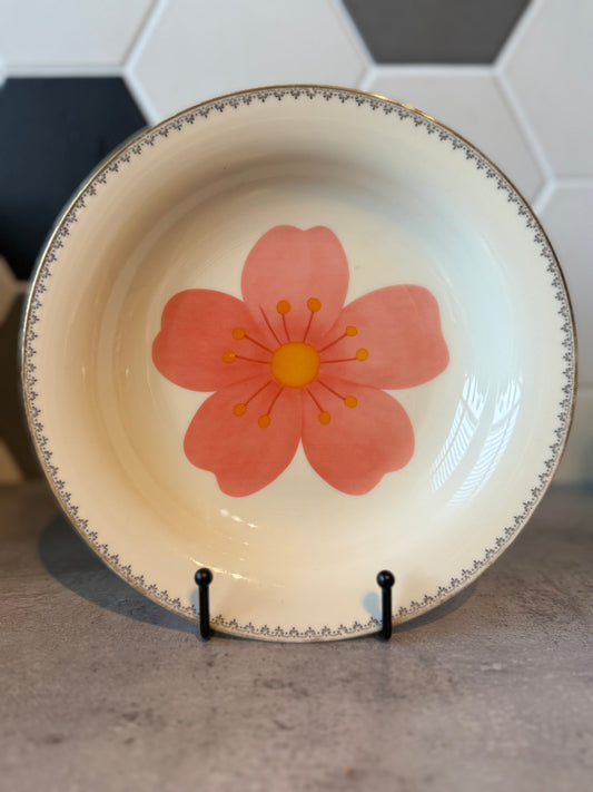 Wandbordje 22 cm ‘Roze bloem’