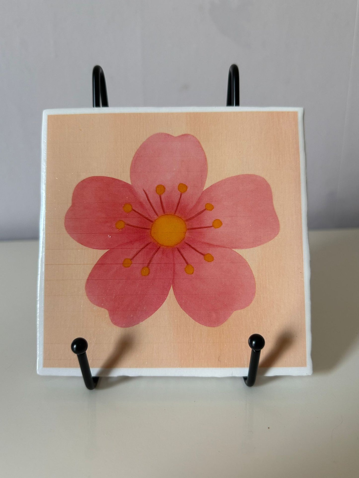 Tegeltje 'Roze Bloem'