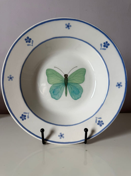 Wandbordje 22 cm Groene Vlinder