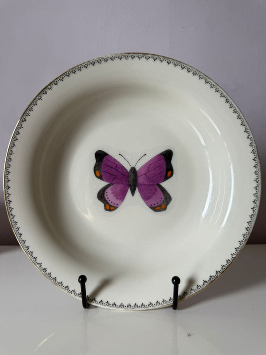 Wandbordje 22 cm Paarse Vlinder