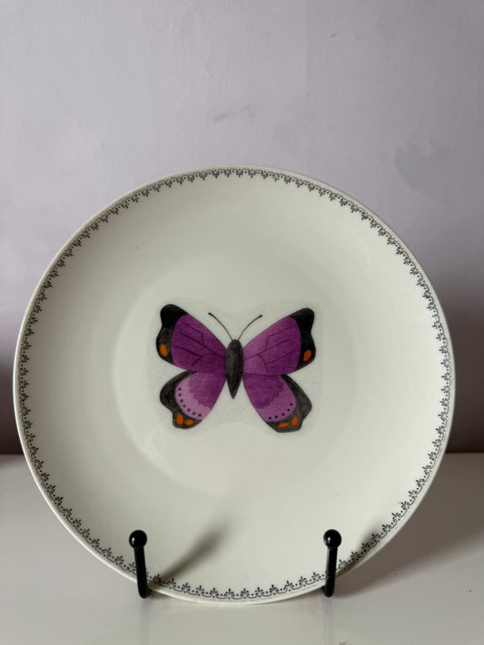 Wandbordje 20 cm Paarse Vlinder